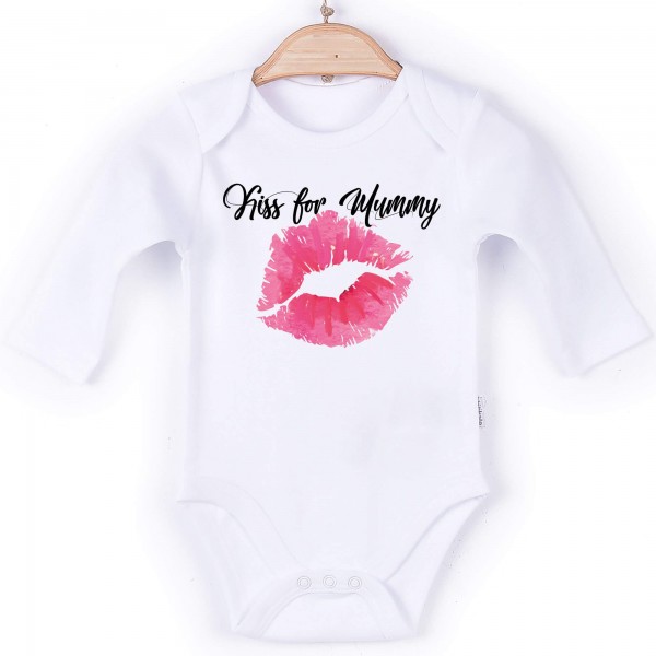 Baby Body Langarm weiß Kiss for Mummy