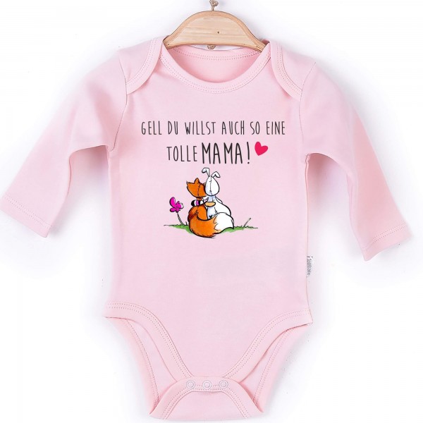 Baby Body Langarm rosa Fuchs tolle Mama