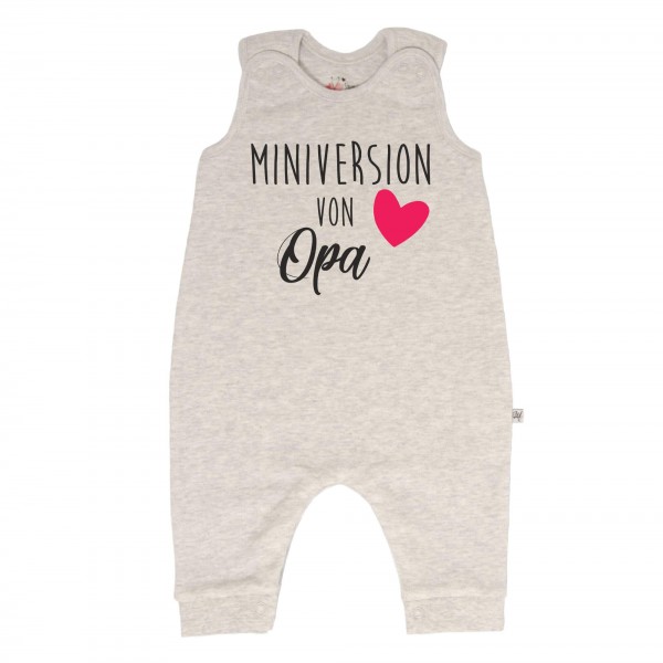 Strampler grau ohne Füße Spruch Miniversion Papa