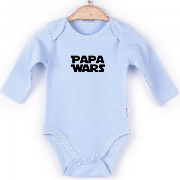 Baby Body langarm blau Papa Wars