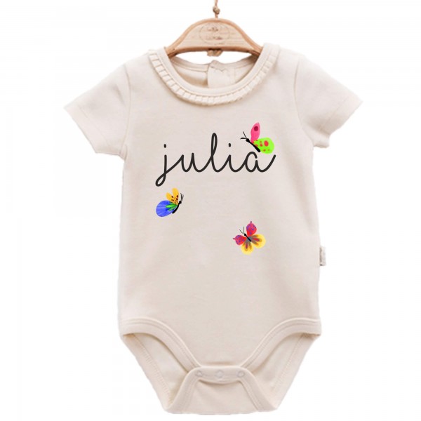 Baby Body kurzarm elegant Schmetterling Name