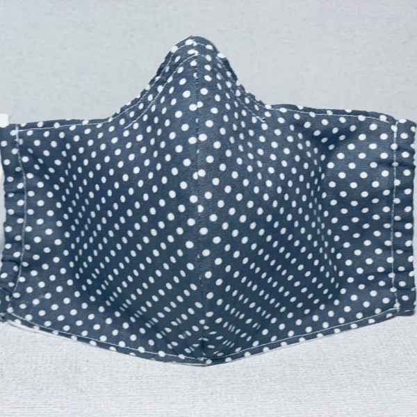 Stoffmaske Grau mit Pünktchen