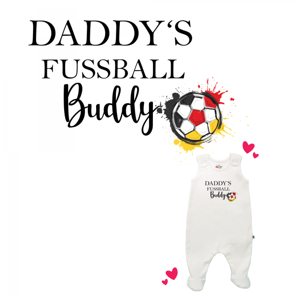 Strampler weiß mit Füßen Daddys Fussball Buddy Deutschland