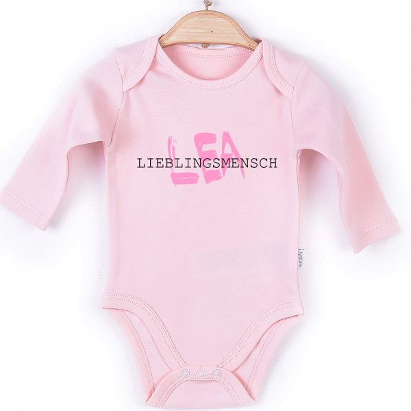 Baby Body Langarm rosa Lieblingsmensch