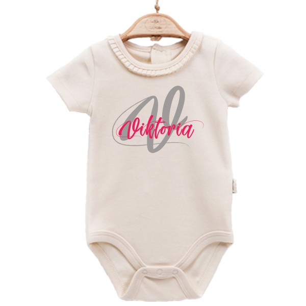 Baby Body kurzarm elegant Initial-Name