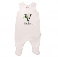Strampler weiß mit Füßen Name Jungle Strampler weiß mit Füßen Name Jungle