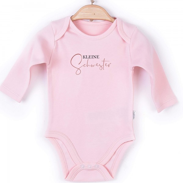 Baby Body Langarm rosa kleine Schwester