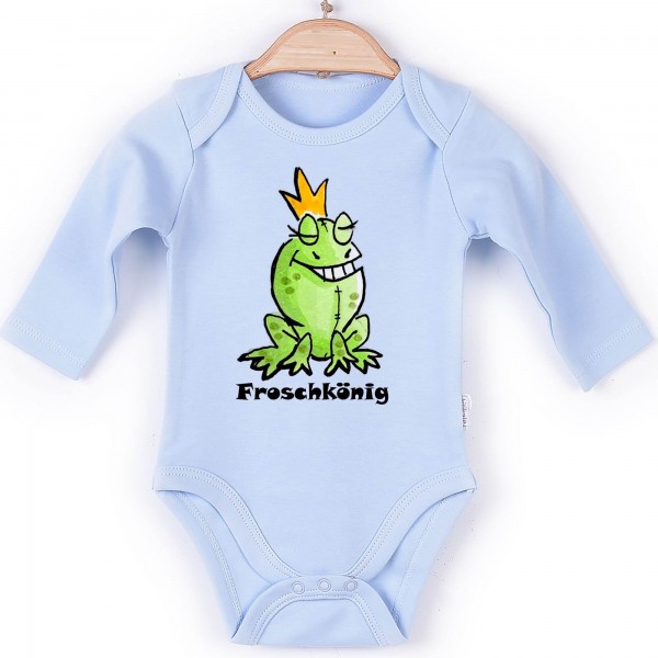 Baby Body Langarm blau Froschkönig