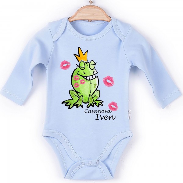 Baby Body Langarm blau Casanova Name