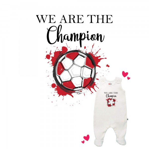 Strampler weiß mit Füßen We are the Champion Spanien