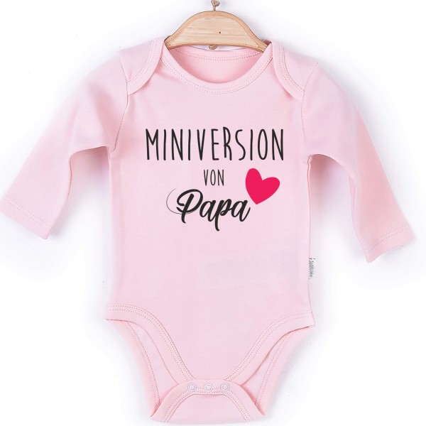 Baby Body Langarm rosa Spruch Miniversion Papa
