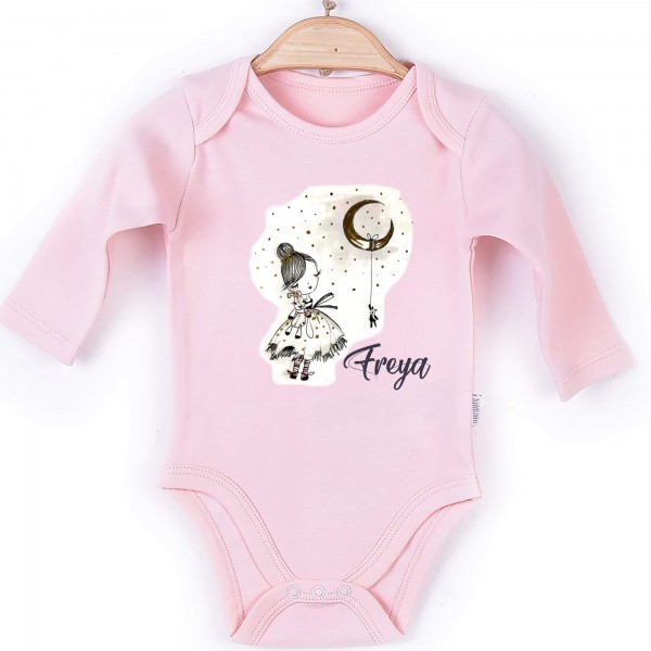 Baby Body Langarm rosa Prinzessin Name