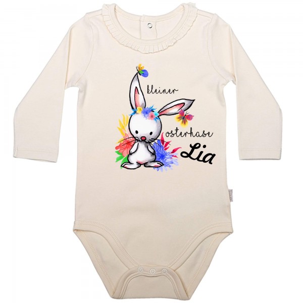 Baby Body Langarm elegant kleiner Osterhase Name