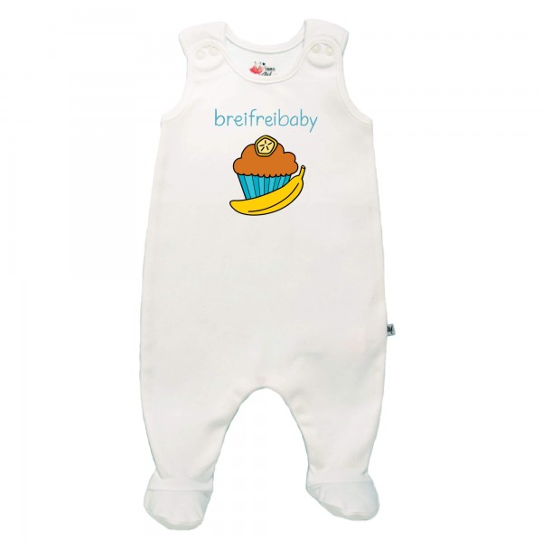 Strampler mit Füßen weiß Breifreibaby Muffin