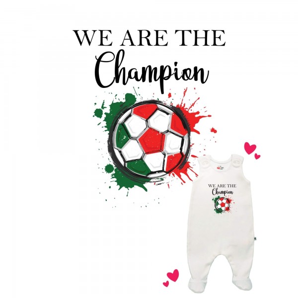 Strampler weiß mit Füßen We are the Champion Portugal