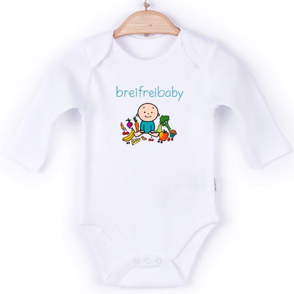 Baby Body Langarm weiß Breifreibaby