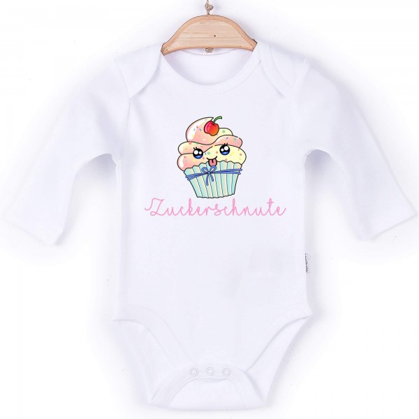 Baby Body Langarm weiß Zuckerschnute