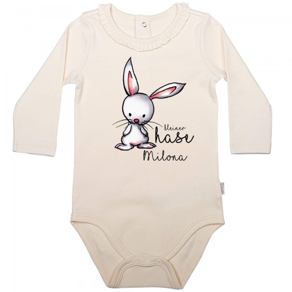 Baby Body Langarm elegant kleiner Hase Name